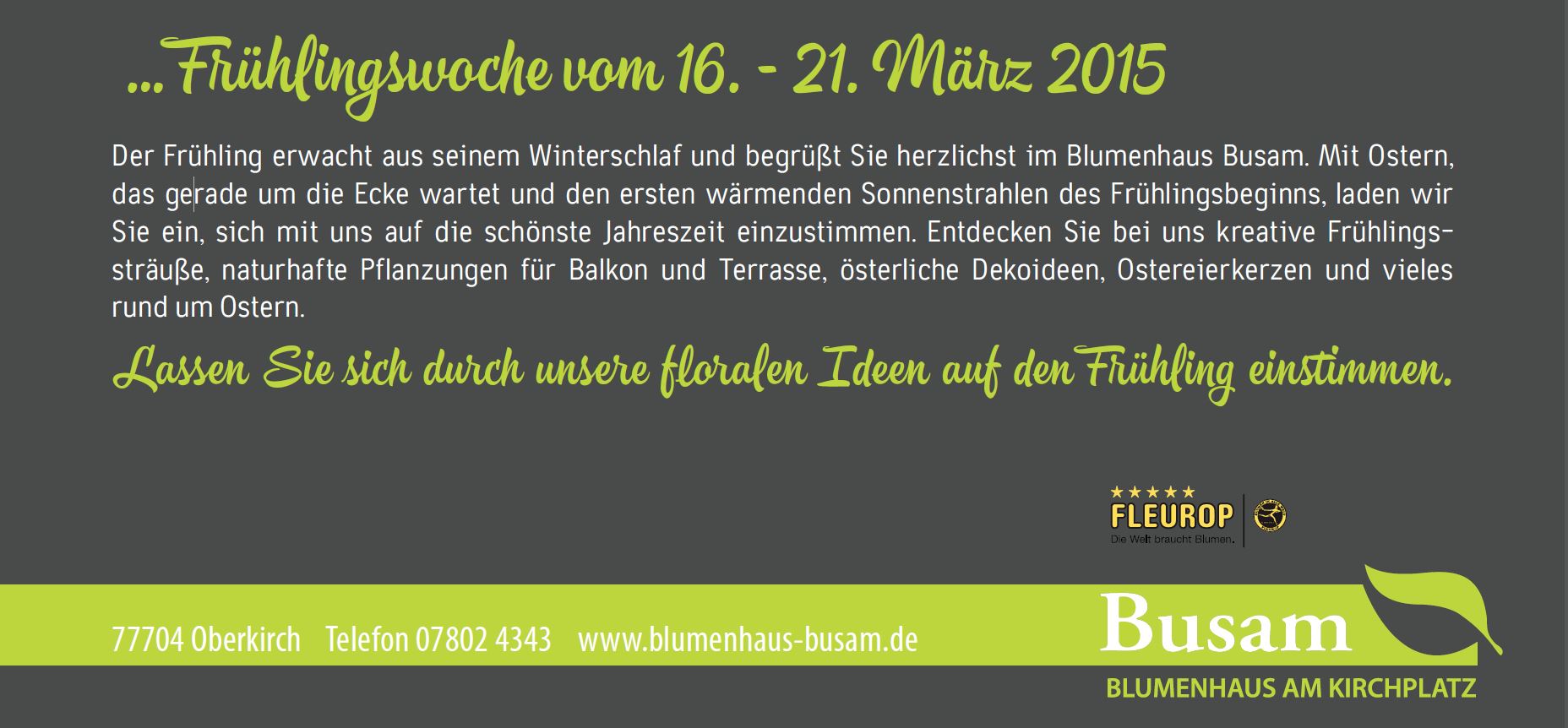 Frühlingserwachen Karte